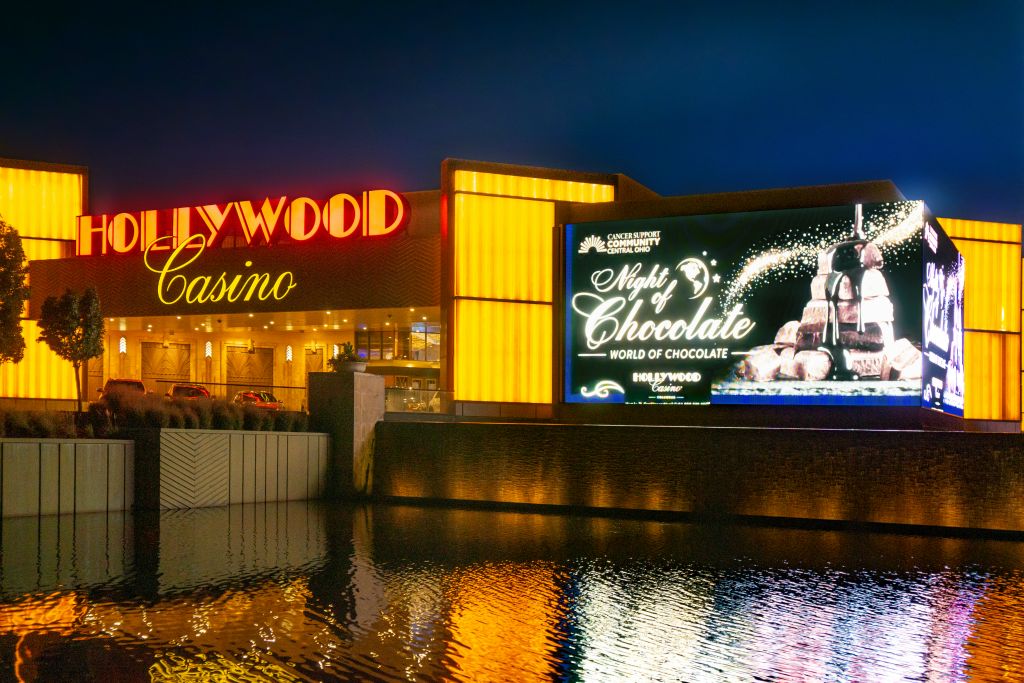 View of Hollywood Casino at night