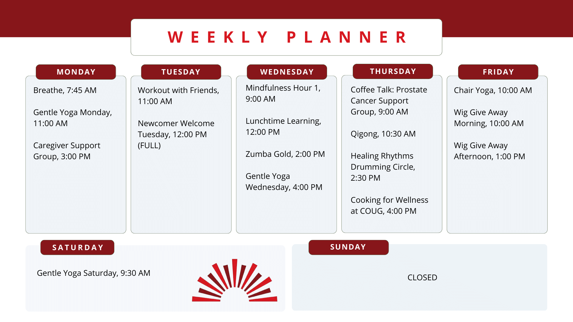 Homepage weekly planner CSC 1.27.23