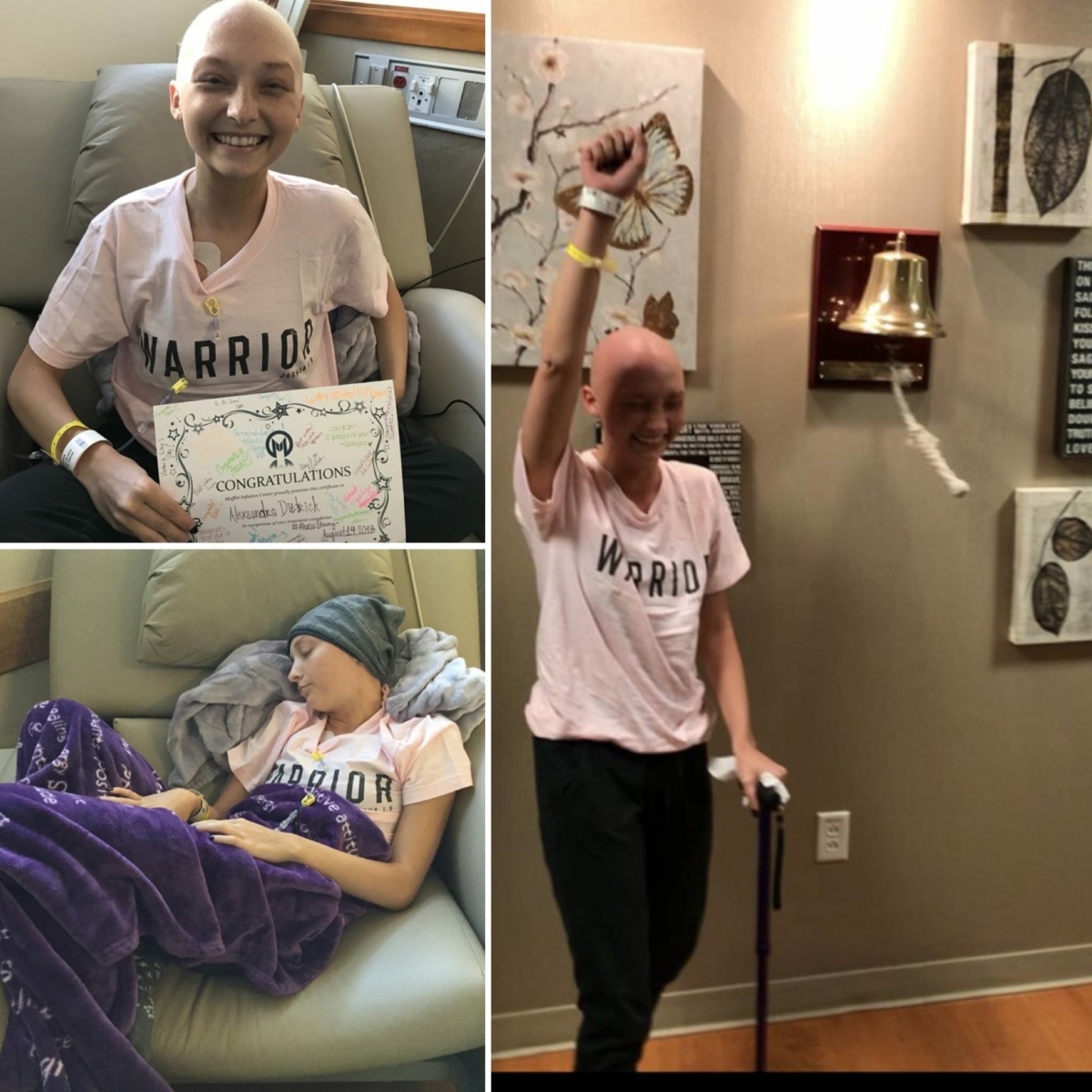 Young lady Alexsa showing herself as a winner through her cancer battle.